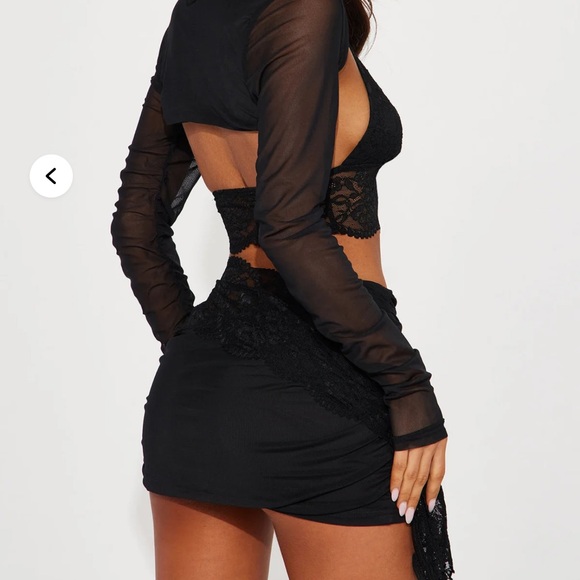 Fashion Nova Black Lace Cutout Mini Dress - Picture 2 of 3